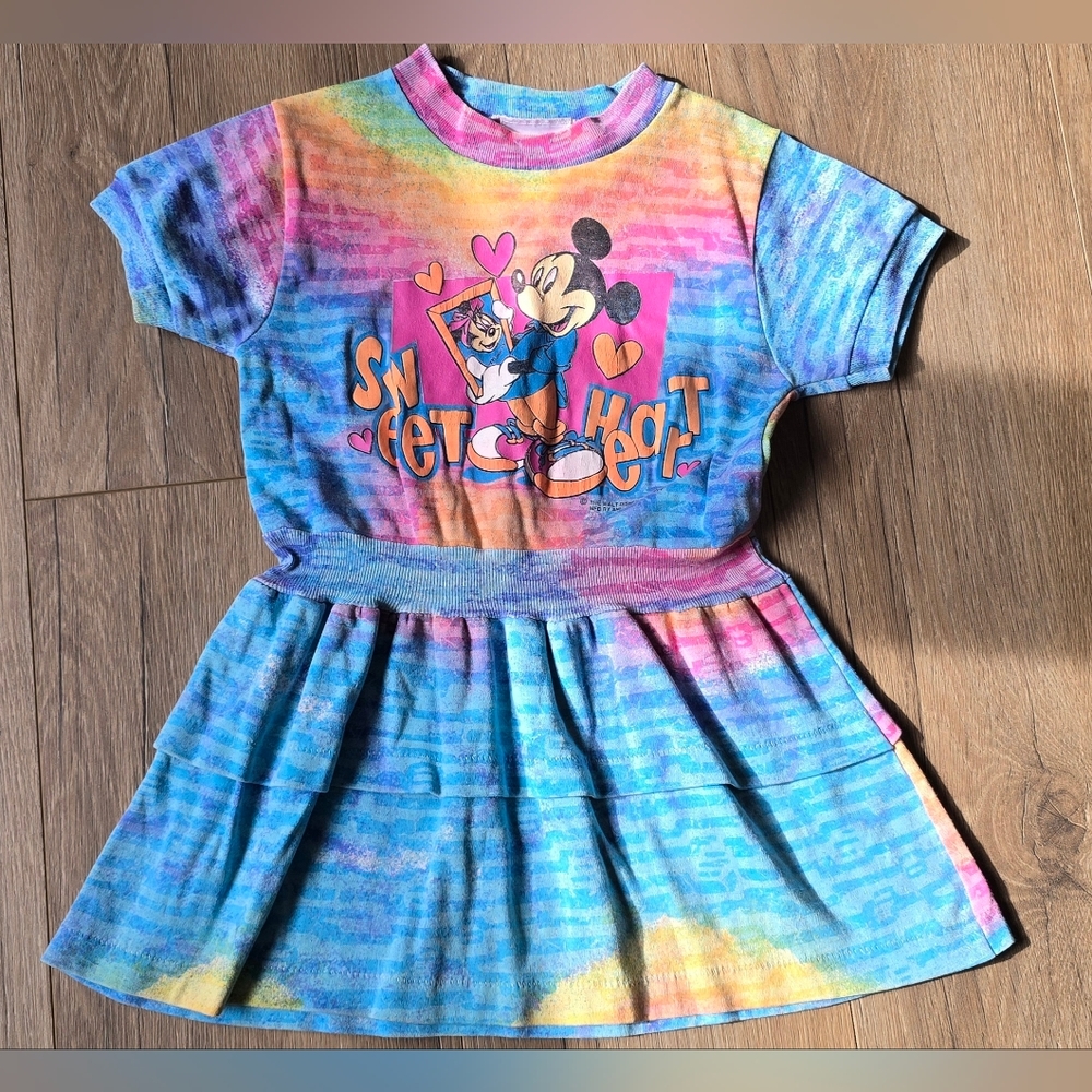 Disney Vintage Little Girls Mickey Tye Dye Top